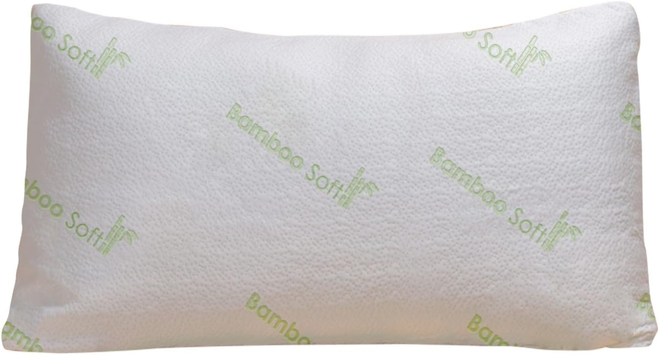 Bamboo Soft Poly Fill Pillow - Bamboo Pillow With Shredded Down Alternative and Stay Cool Cover (King)