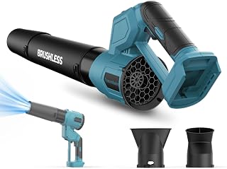 Battery Operated Leaf Blower 2 in 1 Blade Fan Brushless with 3-Speed Max 90,000 RPM, Air Amount 1000 m³/h, Vertical & Horizontal Position Leaf Blower for Garden, Leaves, Dust and Snow Car