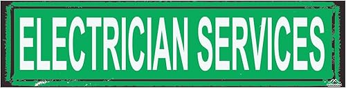 Letrero de servicios de electricista  Decoración de pared de metal rústico estilo urbano, arte industrial vintage, 16 x 4 pulgadas, regalo de