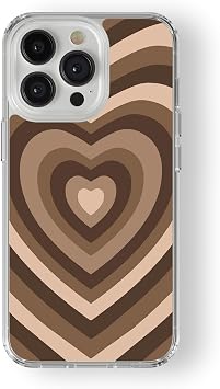 Multitronic iPhone 16 Pro Uyumlu Kahverenkli Kalp Tasarım Baskılı Şeffaf Kılıf