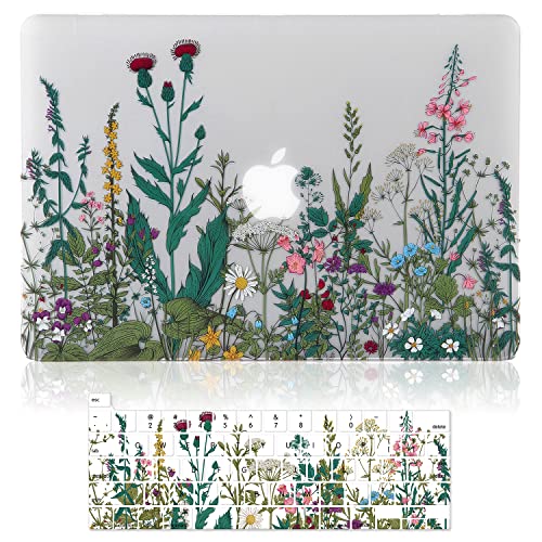 Image of MacBook Pro 16 inch Case (2019 Release) A2141, 3D Effect Matte Clear See Through Hard Case Cover Compatible MacBook Pro 16 inch with Touch Bar and Touch ID - Garden Flower