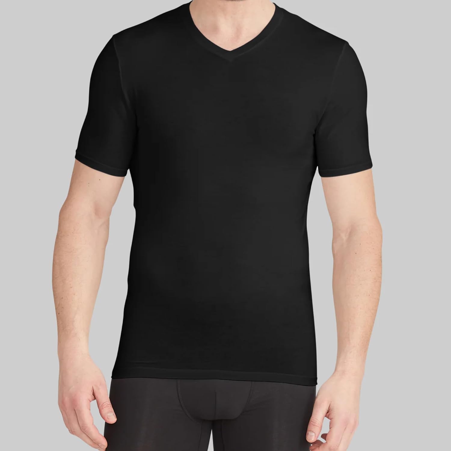 Tommy John Men's High V Neck Undershirt, Second Skin Fabric, Slim Fit T-Shirt with Stay Tuck Design - Image 2
