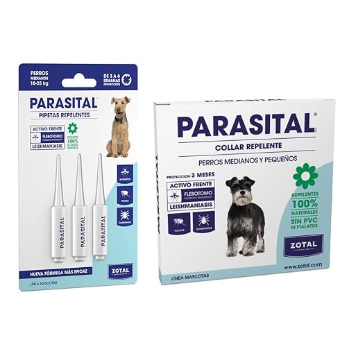 Zotal PARASITAL® Pack Collar Antiparasitario Perros Medianos y Pequeños + Pipeta Perros medianos 10-25 kg