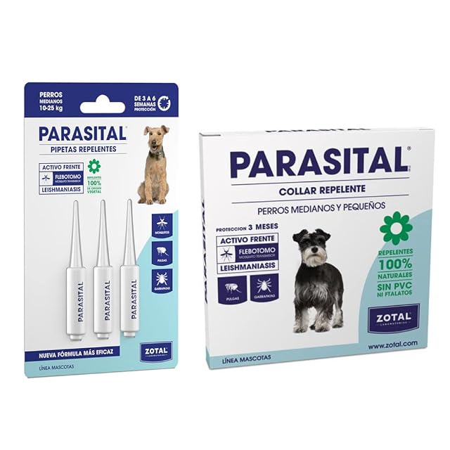 Zotal PARASITAL® Pack Collar Antiparasitario Perros Medianos y Pequeños + Pipeta Perros medianos 10-25 kg