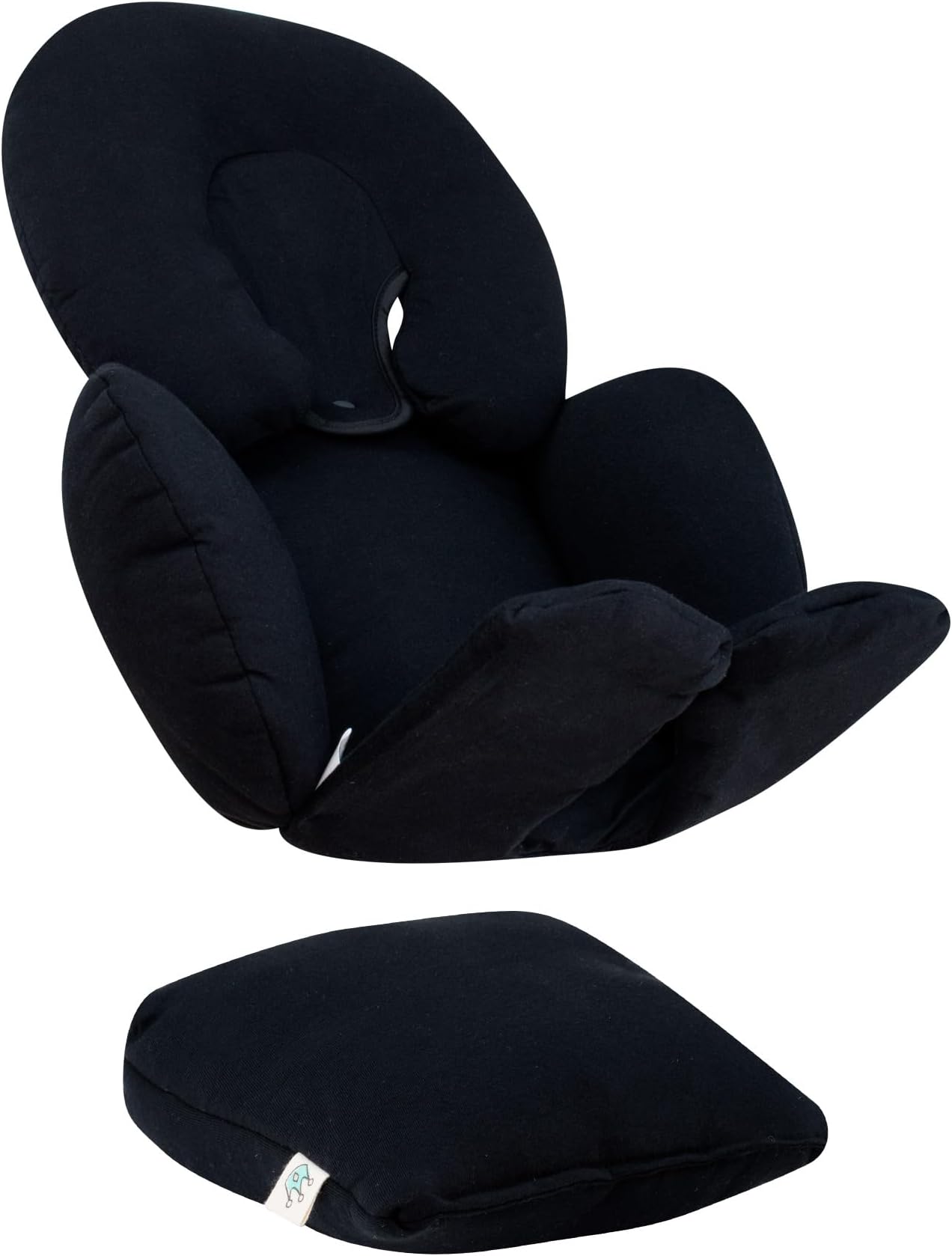 JYOKO Kids Reducer Cushion Infant Head & Baby Body Support Antiallergic 100% Cotton (Head, Body and Back Support, Black Series) 3 Parts