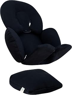 JYOKO Kids Reductor Universal Bebé 3 Piezas, Algodón Orgánico, para Cochecito y Silla de Coche Grupo 0, Hecho en Barcelona, Black Series