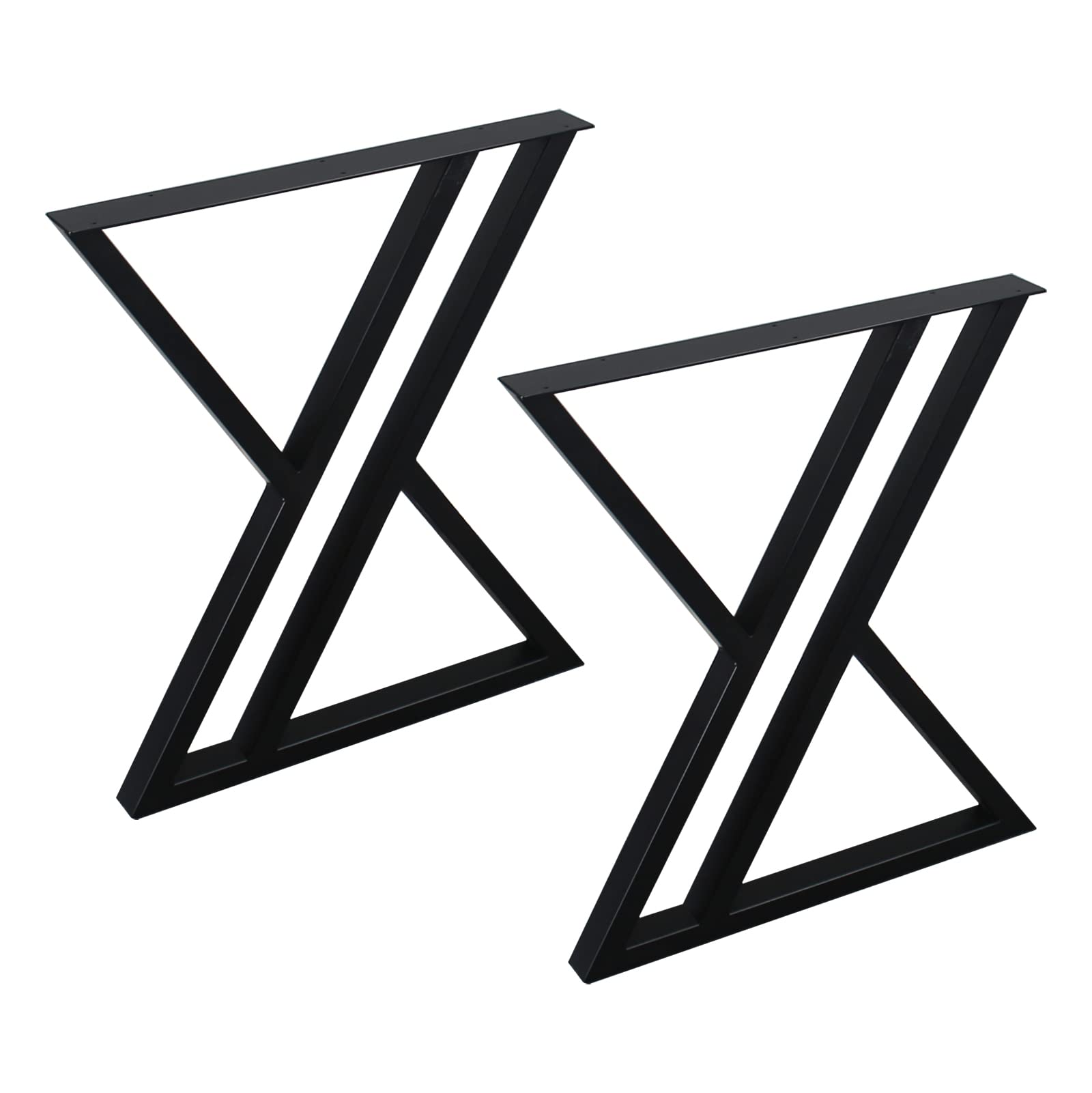 MBQQ Furniture Legs 28â€?Height 24â€?Wide Rustic Decory Double Support Triangle Table Legs,Heavy Duty Metal Desk Legs,Dining Table Legs,Industrial Modern, DIY Iron Bench Legs