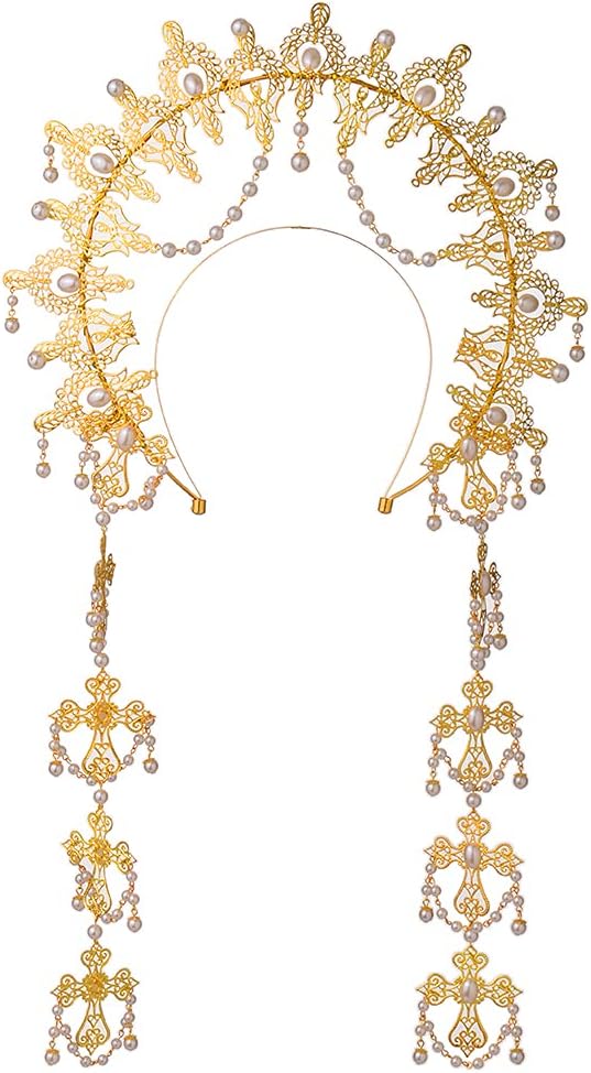 BLESSUME Halo Crown Mary Goddess Headband Women's Halloween Costume Goddess Headpiece