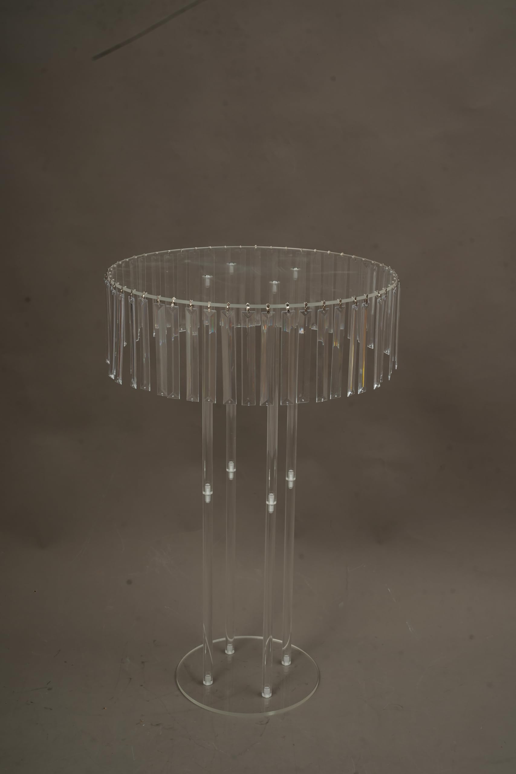 Acryl Blumenständer Hochzeit 80 cm Eiskristallstreifen Transparent