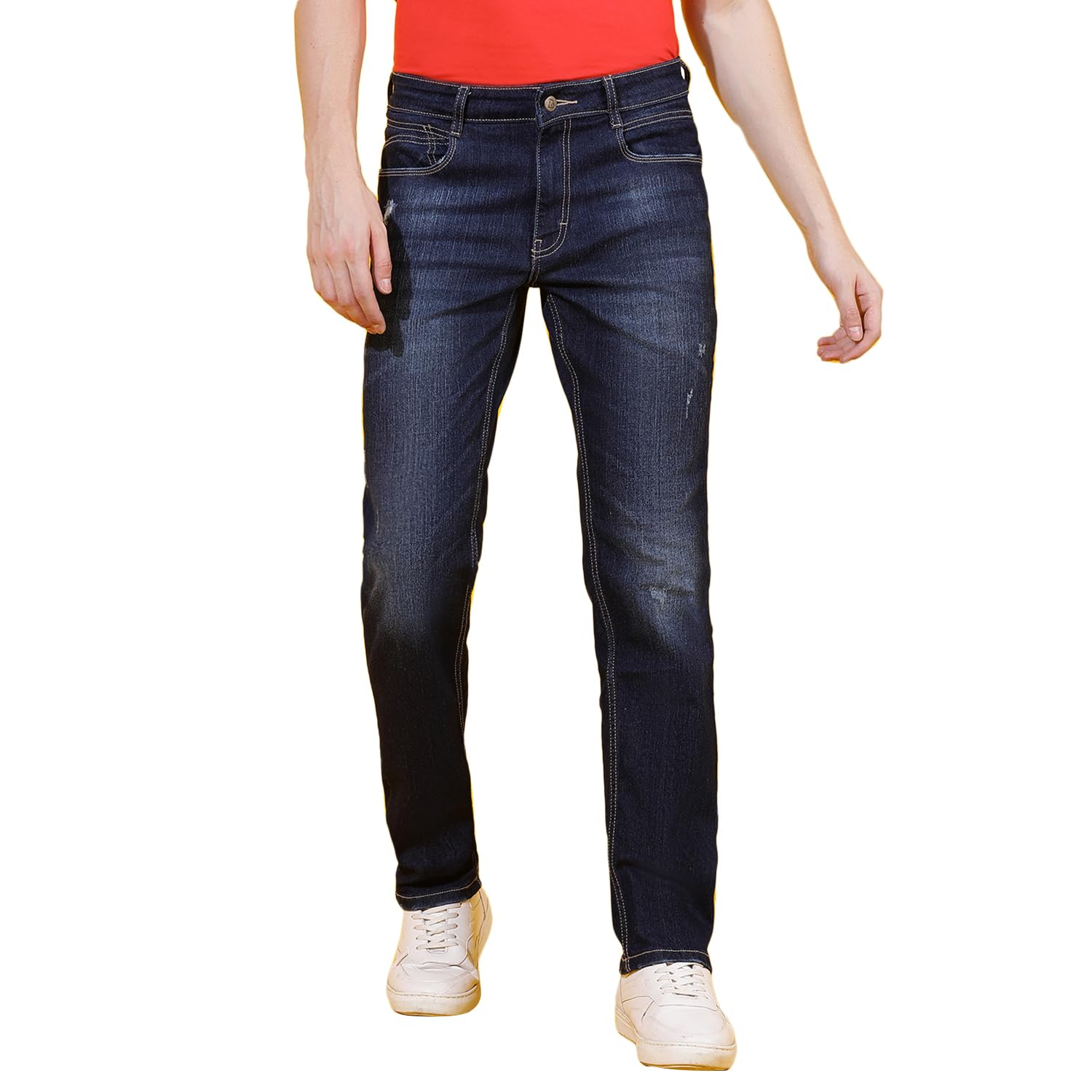 Mens Solid Casual Denim Jeans-picture-12