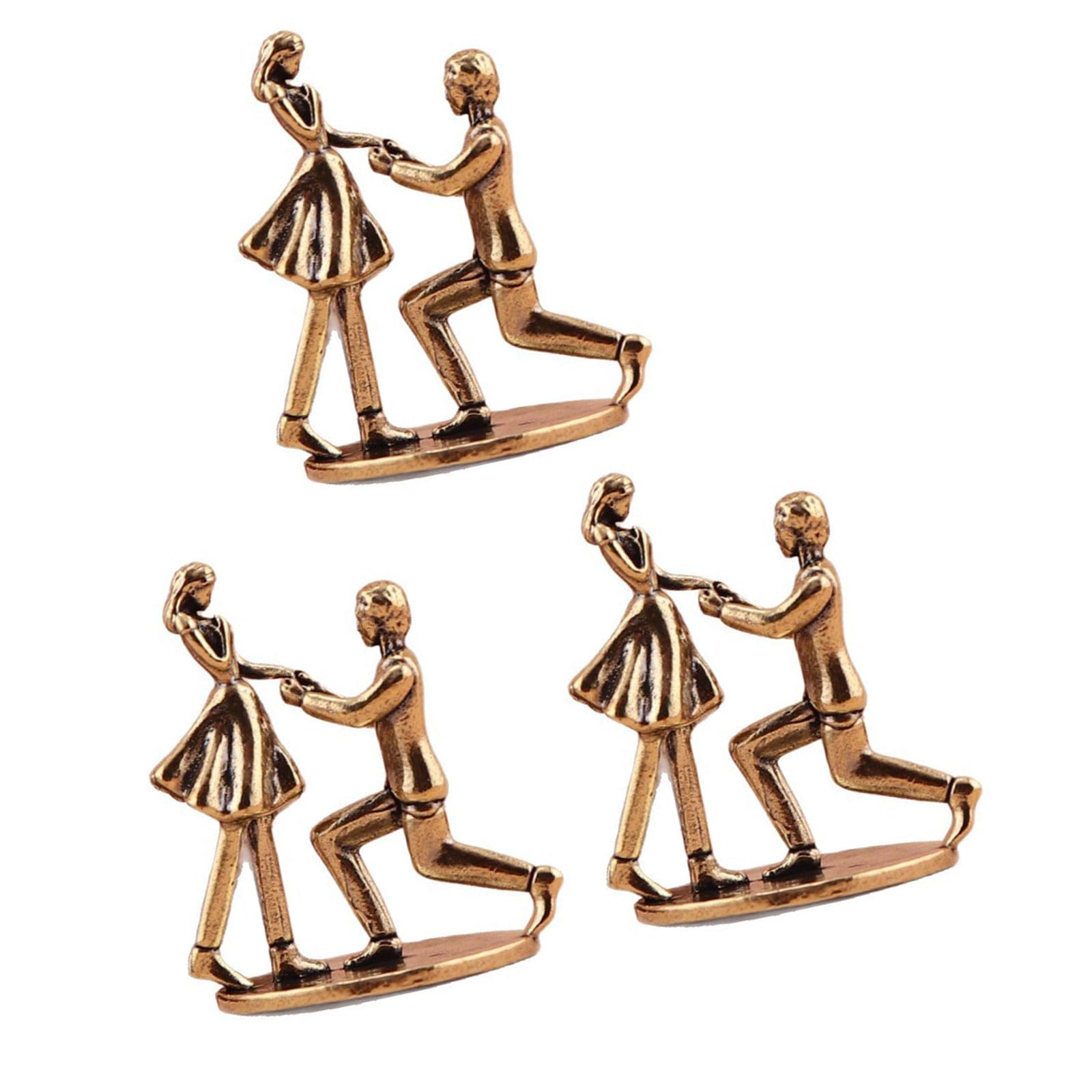 hogtnd Brass Statues for a Marriage Proposal, Unique Sculptures, Anniversary, Wedding Gift for Table Centerpieces, Home Decorations, Marriage Proposal Statue