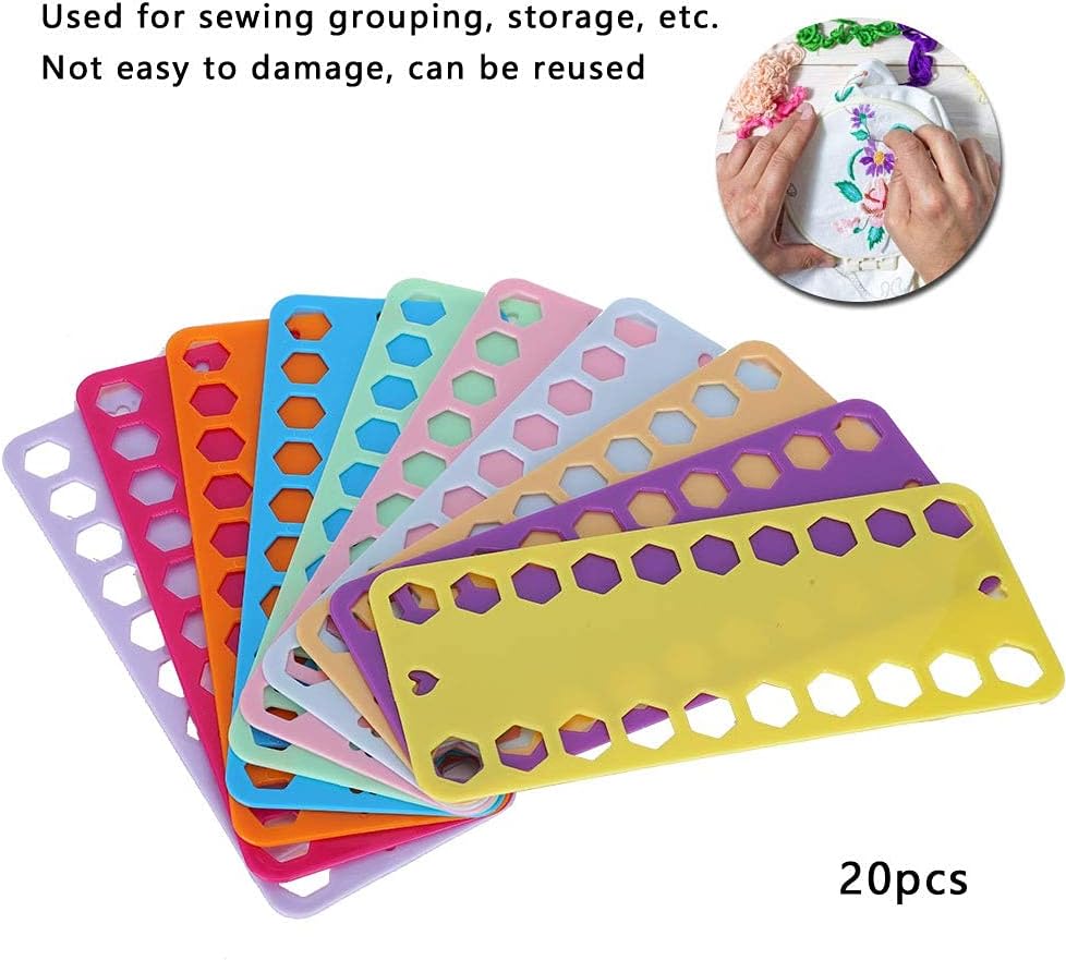 20PCS Cross Stitch Thread Holder Embroidery Floss Organizer Thread Organiser Cards Holder for Knitting