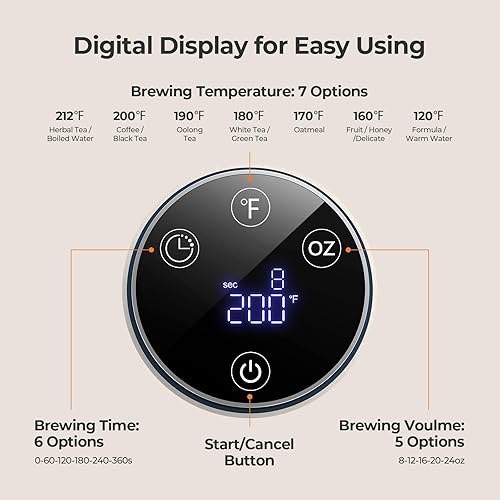 Miniatura 3 de Narcissus T20 Tea Master Machine, dispensador instantáneo de agua caliente de 0.5 galones para preparar té, hervir y dispensar rápidamente, ajuste