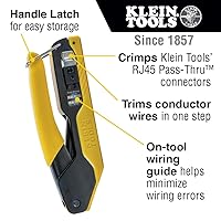 Vista 3 de Klein Tools 80085 VDV Kit de prueba de cables LAN y alambre para enchufes de datos modulares Klein Pass-THU RJ45, 6 piezas