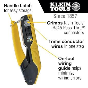 Klein Tools 80085 VDV LAN Cable and Wire Tester Kit for Klein Pass-Thu RJ45 Modular Data Plugs, 6-Piece