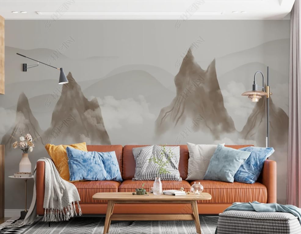 Papier peint intissé cascade haut de gamme, grand poster mural Shanshui salon 350x256cm