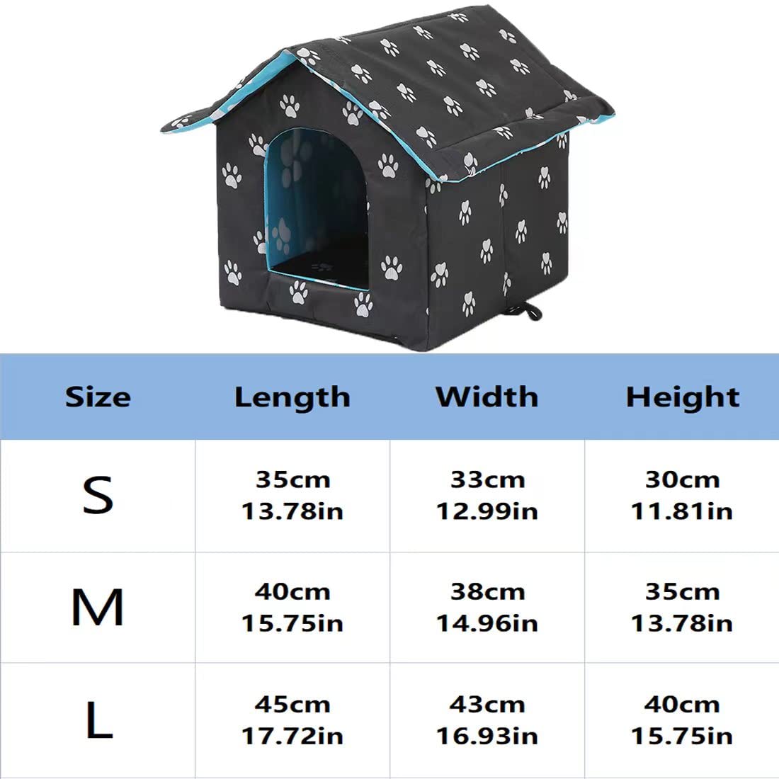 Niche D'extérieur pour Chat Facile à Laver Pliable avec Coussin Amovible Résistant Aux Intempéries Abri Maison pour Chats Imperméable