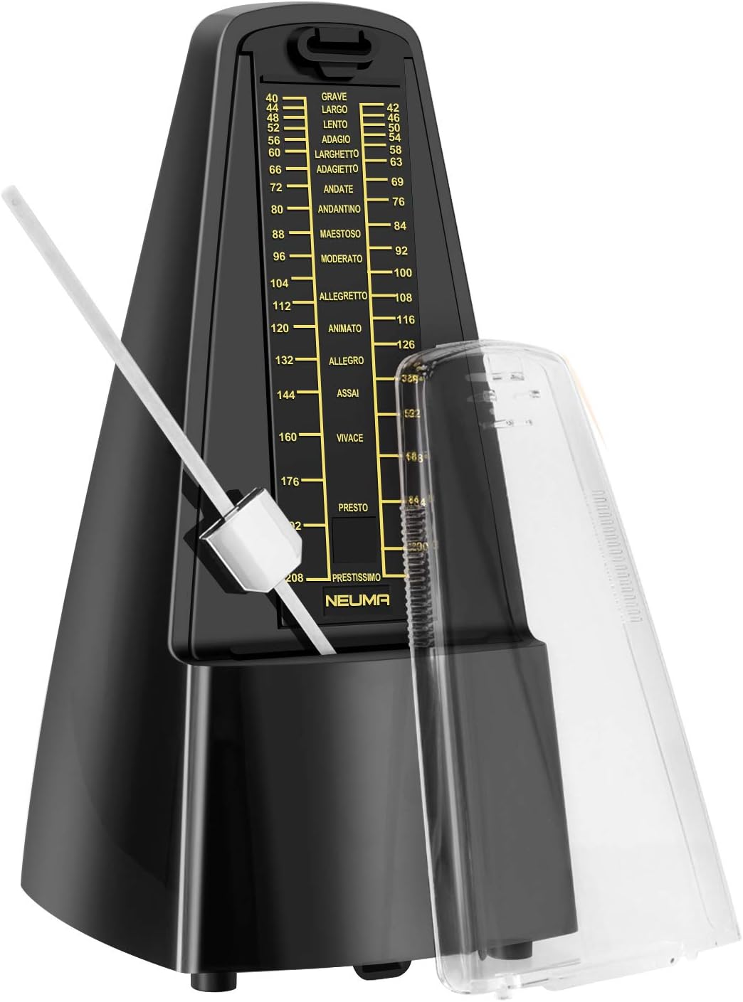 Tetra-Teknica Essential Series MT-19 Classic Mechanical Metronome for Piano, Guitar, Violin, Drum and More, Color Black