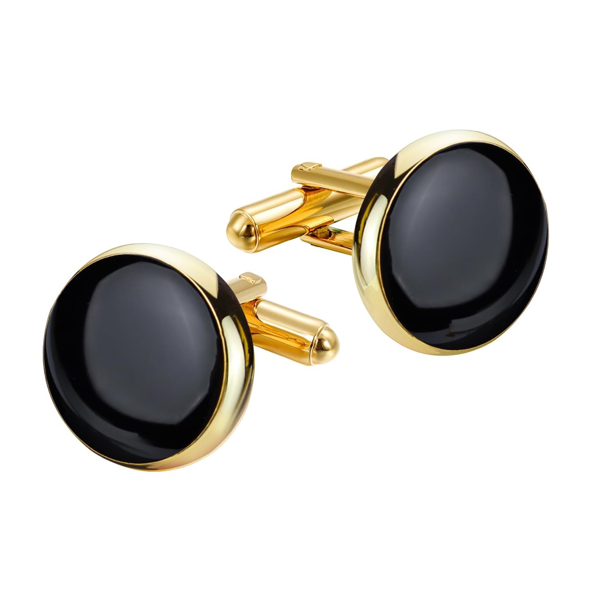 FASHIONS Elegant Black Cufflinks Shirt Formal Wedding Business Wear Tuxedo Cuff Links for men