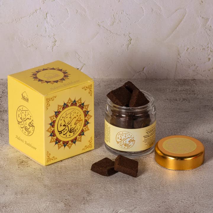 Bakhoor Adeni Ø¹Ø¯Ù†ÙŠ Ø¹ÙˆØ¯ Ø¨Ø®ÙˆØ± - Yemeni Oud Bakhoor - 40g. Authentic, Handmade & Traditional. Burns on Charcoal OR Dukhni Exotic Burner. Perfect for Namaaz, Masjid, Quran, Prayer. Relive Arabic Culture