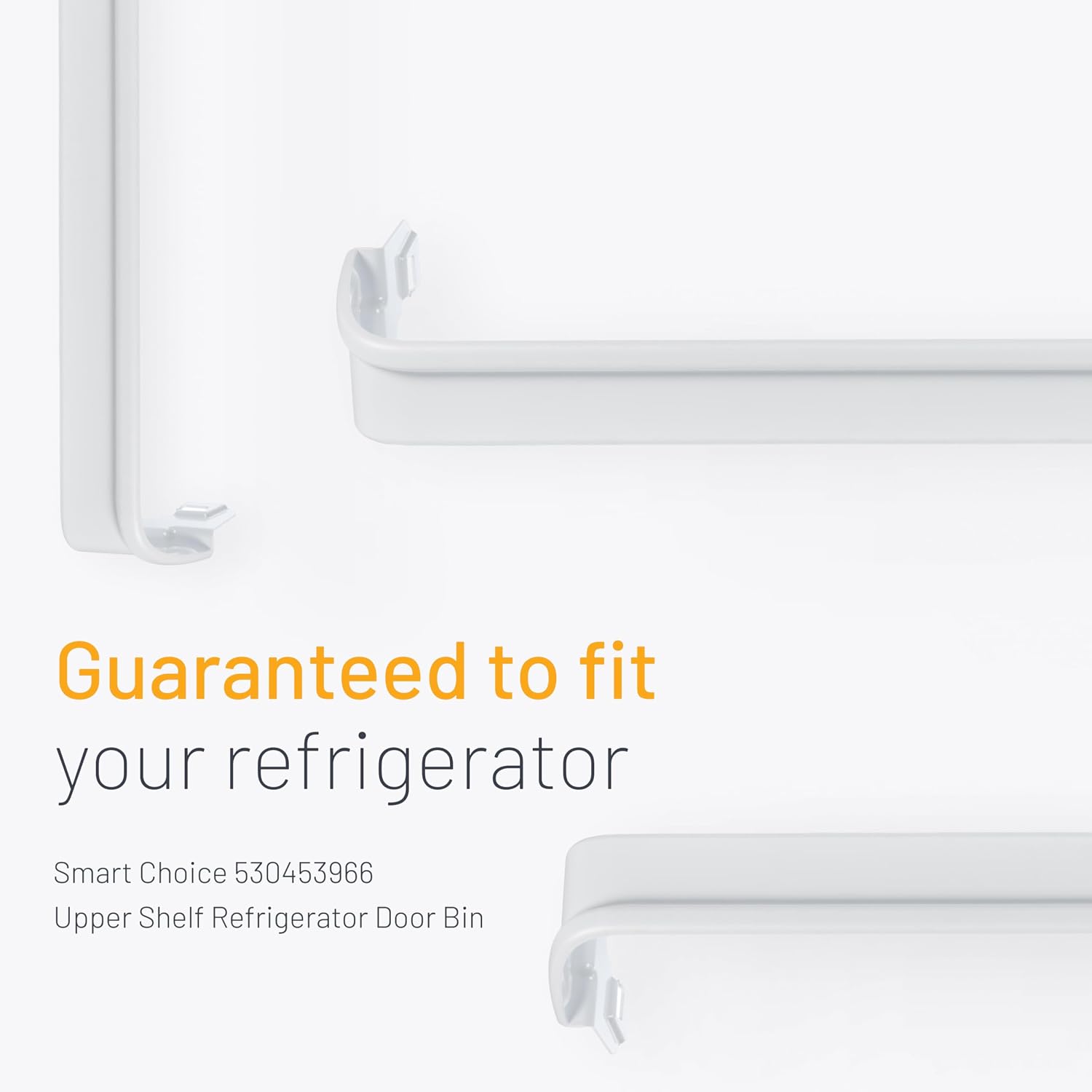 Smart Choice 240338001 Upper Shelf Refrigerator Door Bin – White, Impact Resistant Freezer Replacement Compatible with Frigidaire 240338005, Fits Select Frigidaire & Kenmore Models