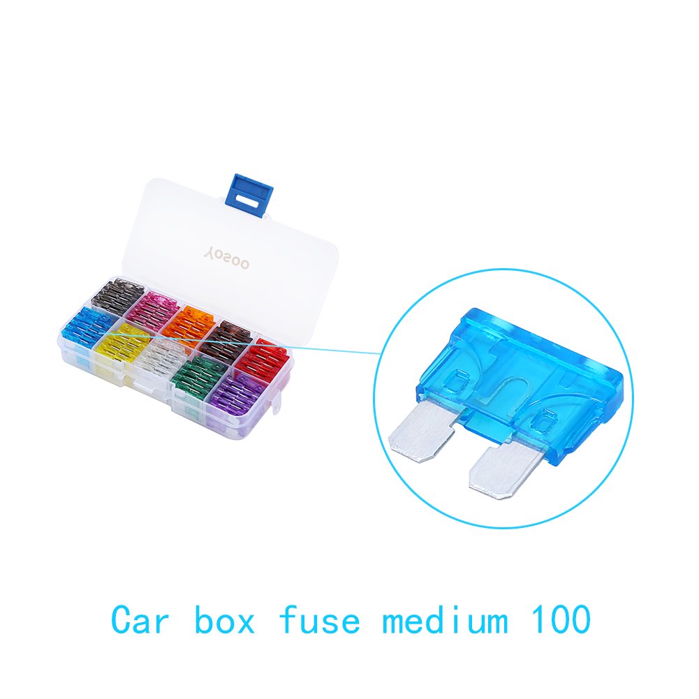 100pcs Assorted Auto Blade Fuse Set - 2,3,5,7.5,10,15,20,25,30,35 AMP For Car/Truck