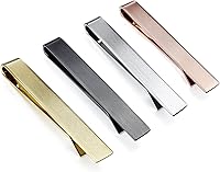 HAWSON Men's 2 Inch Skinny Tie Clips Brass Tie Bar Set - Nickel-Free for Weddings, Business, Gifts Dad Husband