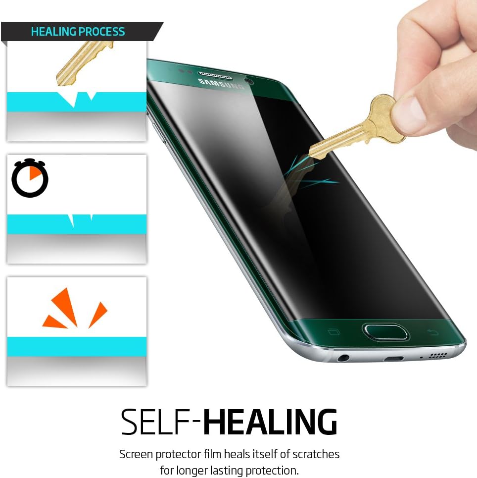 Spigen Flex Galaxy S6 Edge Screen Protector with Full Coverage Flexible Wet Clear Screen Protector for Galaxy S6 Edge