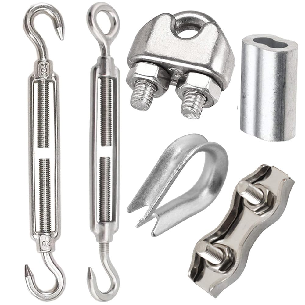 Kit Tendeurs Câbles M5 Acier Inoxydable Hannger - 61 Pièces Pour Installation Câbles Tension