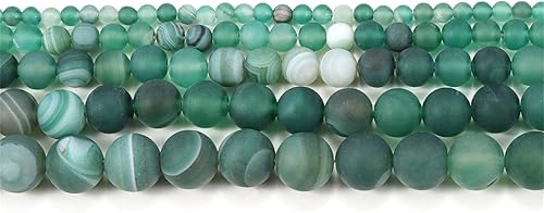 Miniatura 6 de Cuentas de piedra de ágata verde mate natural de 0.236 pulgadas (0.236 in) de jaspe esmerilado, cuentas sueltas redondas de piedras preciosas para