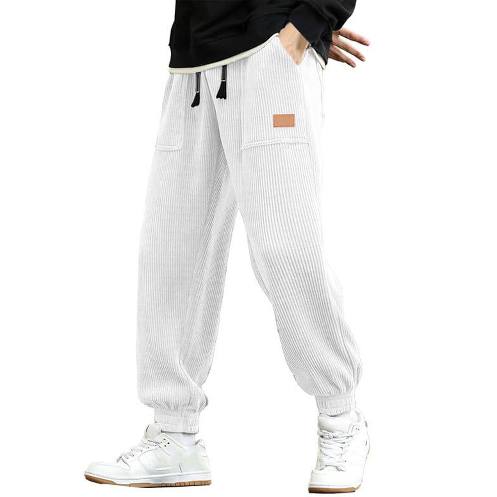 Coulisse Paracadute Velluto A Coste Cinch Fondo Pantaloni Baggy Y2K Pantaloni Cargo Sudori Uomini Uscire Pantaloni Da Lavoro Uomo Casual Solido Pantaloni Da Allenamento Delicati Per La Pelle Allentato