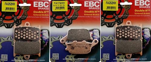 Miniatura 2 de EBC HH - Juego de pastillas de freno delanteras y traseras, compatible con Yamaha FZ-07, FZ-09_FA252HH|FA174HH