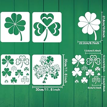 テクスチャーアート✴︎葉 Amazon.co.jp: FINGERINSPIRE クローバーステンシル 4個 絵画用