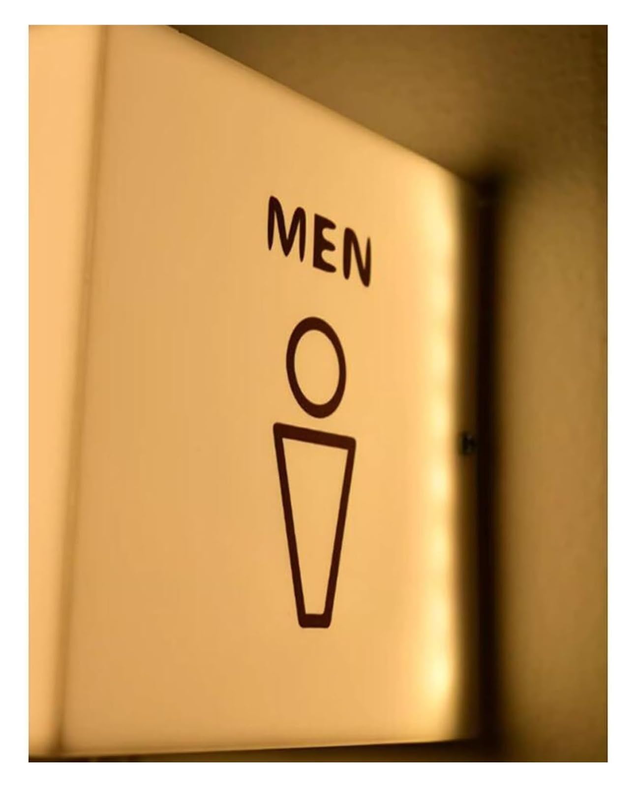 Carteles para aseos, Letrero iluminado con luz de baño acrílico, caja luminosa en forma cubo 6 pulgadas