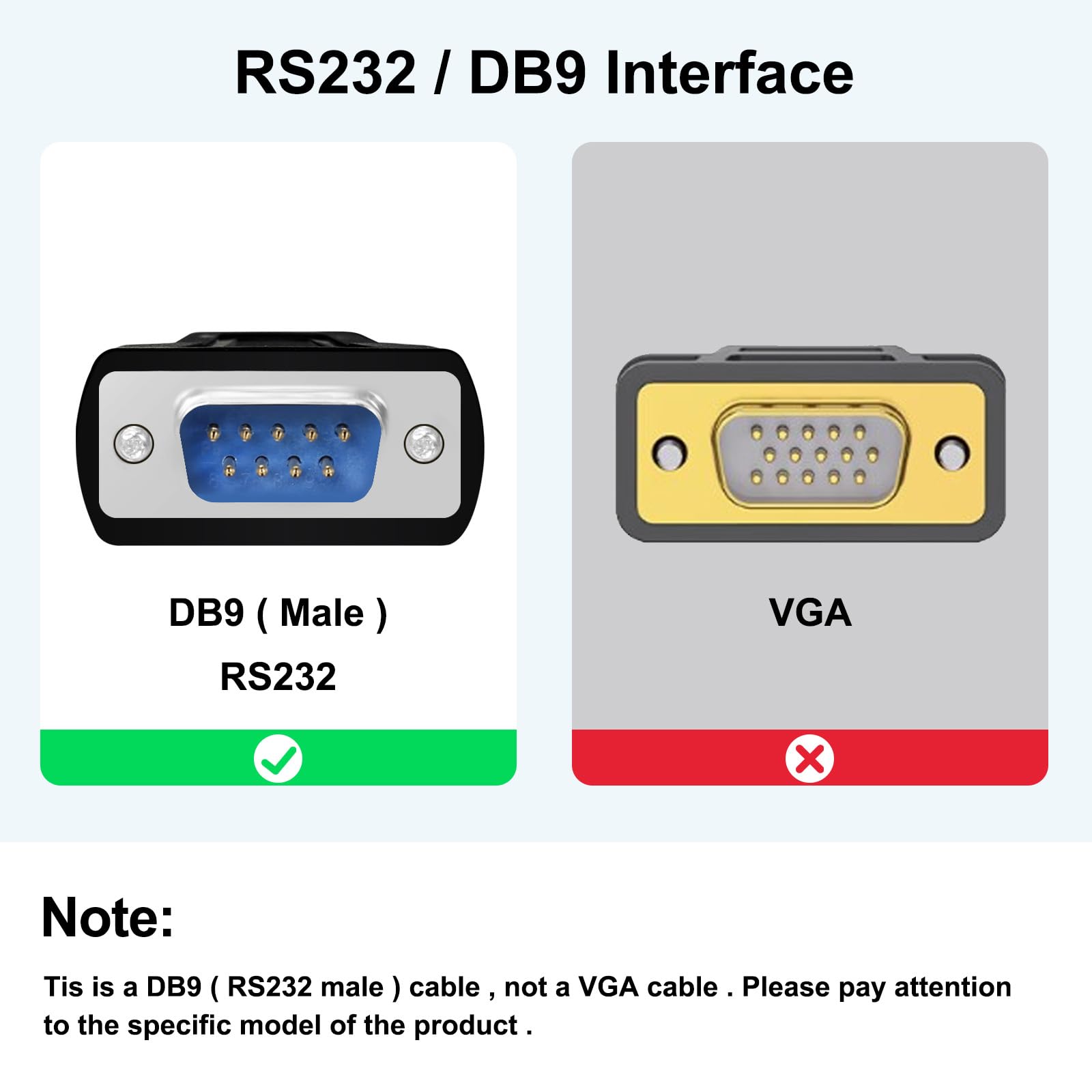 DTECH Cavo da USB a maschio RS232 - Adattatore da USB a porta seriale DB9 con indicatori LED, compatibile con Windows 11/10/8/7, Linux, Mac OS, spina per stampante, CNC, Industrial Equipmen (16M)
