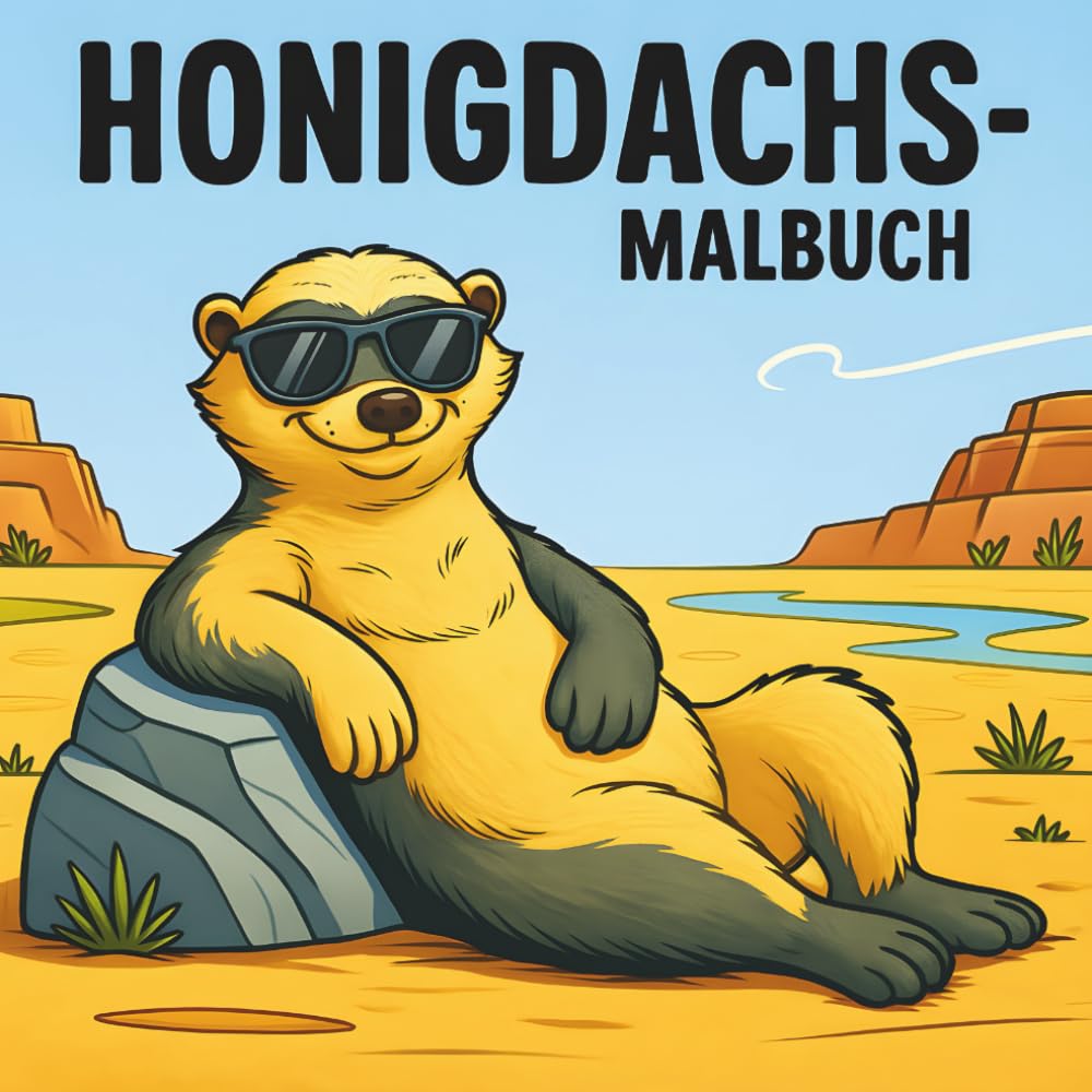 Honigdachs-Malbuch: 52 Seiten mit auffälligen und lustigen Illustrationen zur Stressreduktion und Förderung der Kreativität
