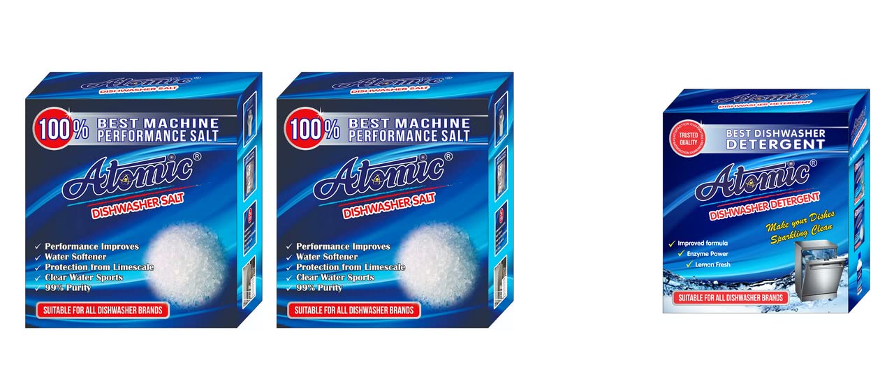 Atomic Dishwasher Salt - 900gm (Pack of 2) and Dishwasher Detergent Powder- 900gm-image-11