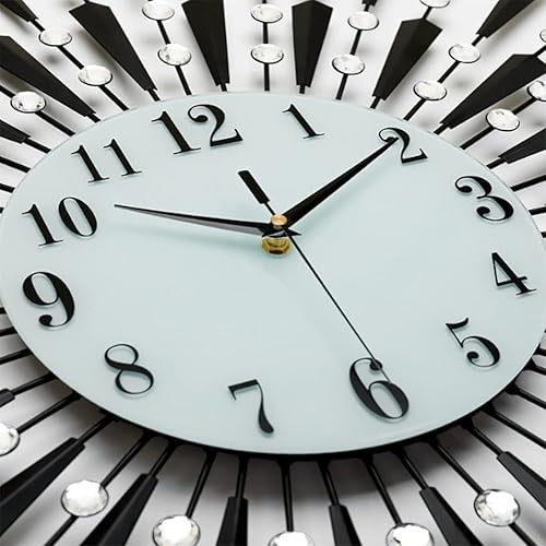 Miniatura 3 de VUCICA Reloj de cocina moderno reloj de pared 3D cristal celebración reloj de pared de metal espejo plateado brillante decorativo sala de estar