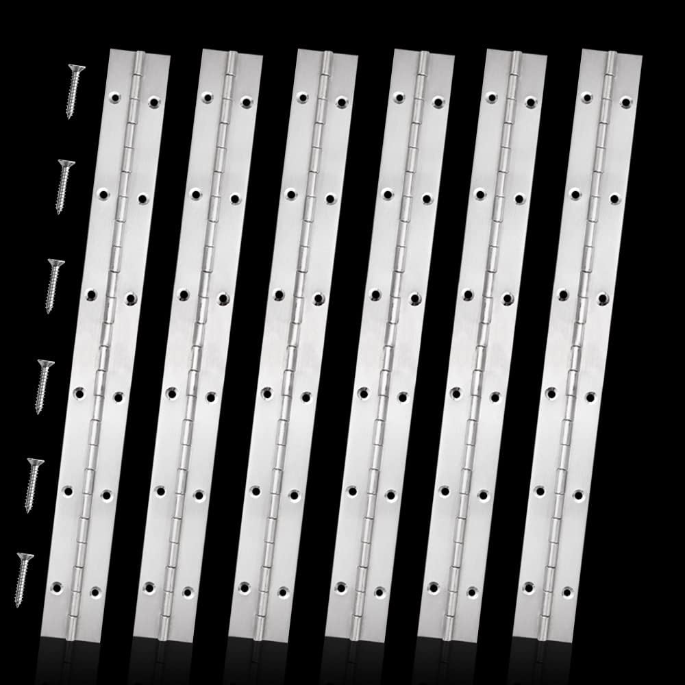 AKOLAFE 4 Pack Heavy Duty Piano Hinge 12 Inch Stainless