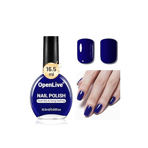 Esmalte de uñas azul oscuro de 16.5ml de gran volumen de secado rápido, brillo de larga duración, uñas de manos y pies, arte de uñas DIY hogar viaje