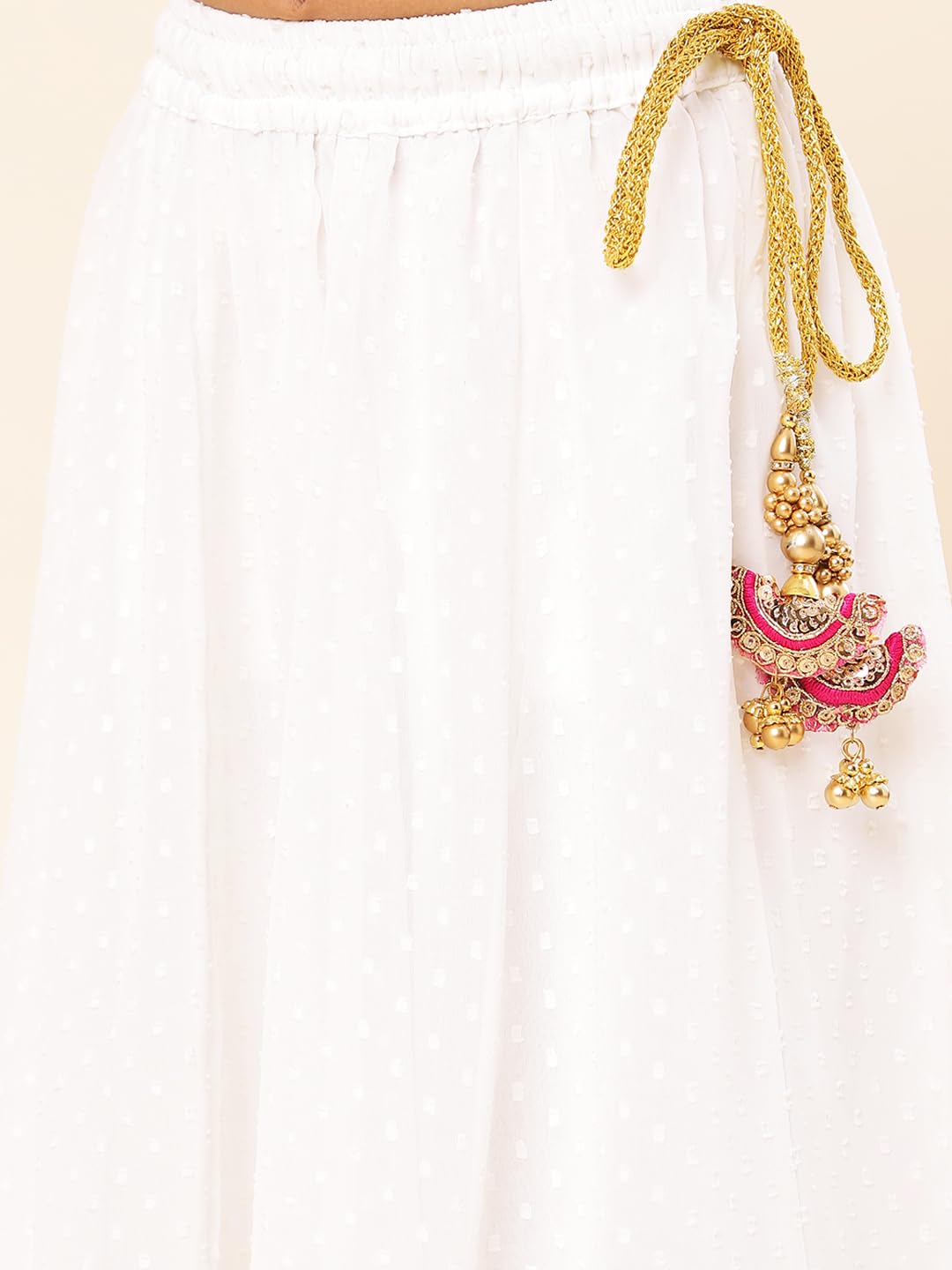 A.T.U.N. (ALL THINGS UBER NICE) Lehenga i bluzka z haftowanym zestawem Dupatta dla dziewczynek | Etniczny zestaw odzieży na świąteczne okazje