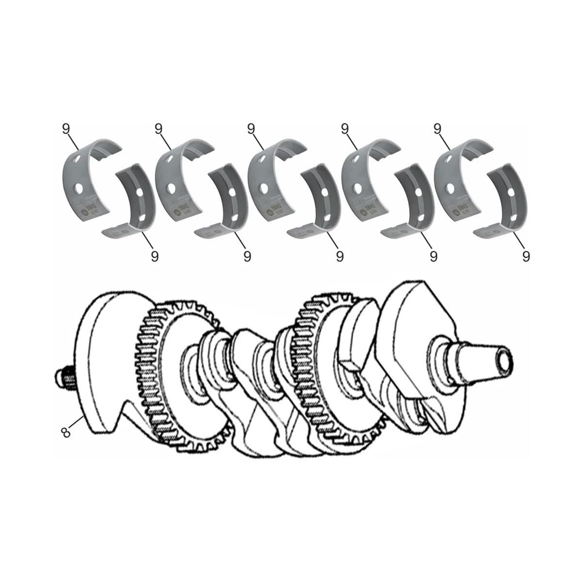 Crankshaft Plane Bearing for CBR650R CB650R 2019-2023 CB650F 2018 CMX 500 Re 500 2017-2023 SCL500 2023 10 PC ST