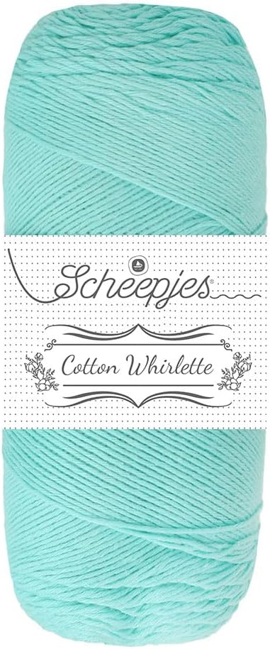 Cotton Whirlette Yarn, 1 x 100 g (3.5 oz) Skein, 818 Crushed Ice (Blue), 100% Cotton