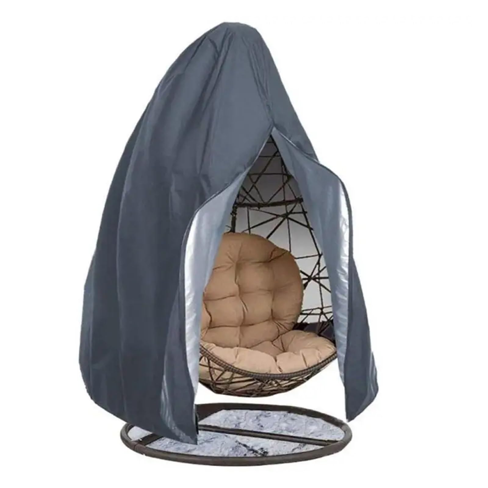 WEQYFDC Waterproof Cover For Garden Hanging Chair Hanging Egg Swing Chair Protective Cover Outdoor Garden Furniture Garden Swing Home Waterproof Balcony Furniture Cover(Gray,230X200cm)