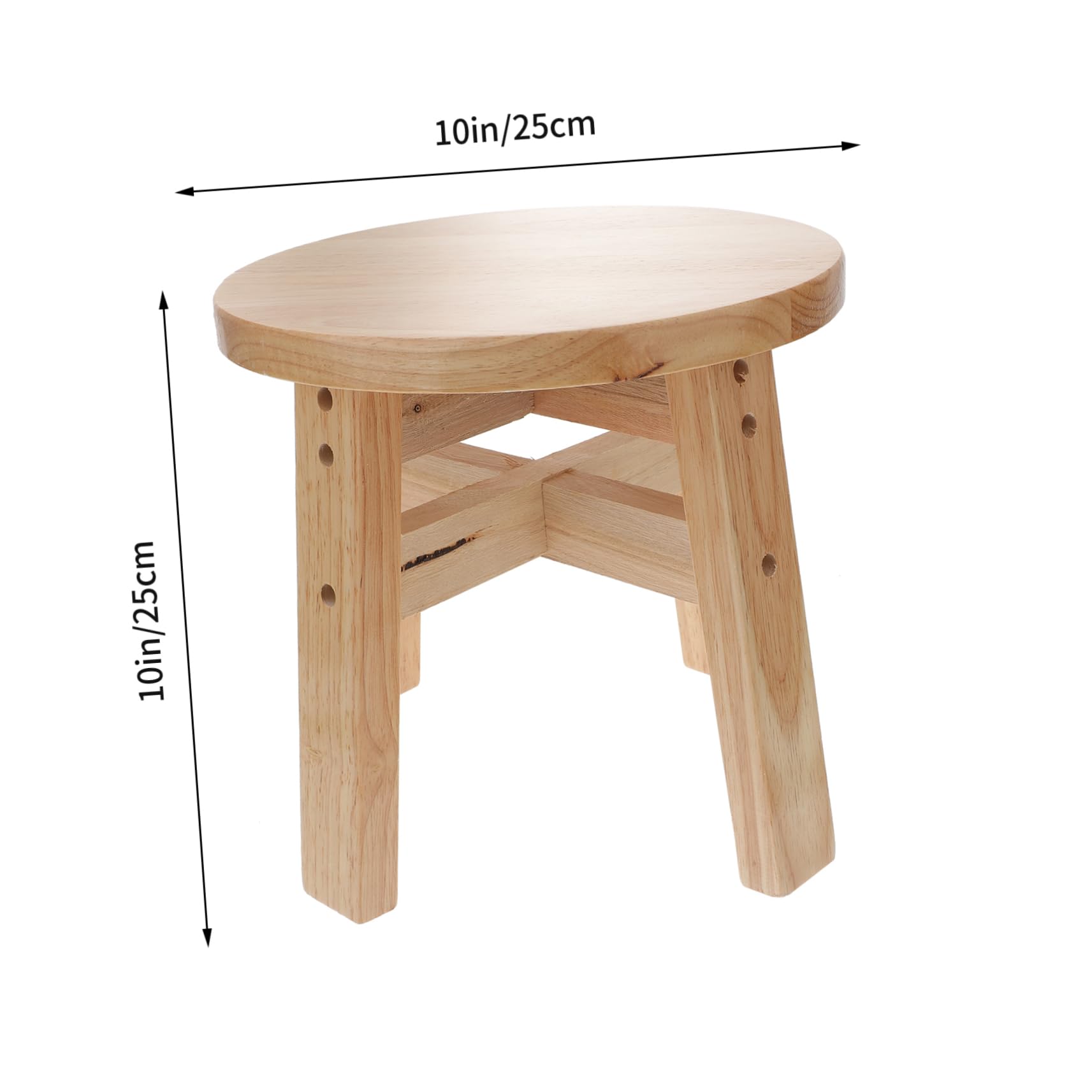WHAMVOX 1pc Round Boys and Girls Stool Low Wooden Home Shoe Changing Bench Anti-Slip Easy to Clean Random Style