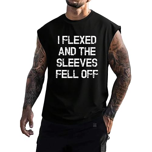 SOLY HUX Men's Letter Graphic Tank Top Sleeveless Round Neck Casual Tops Shirts