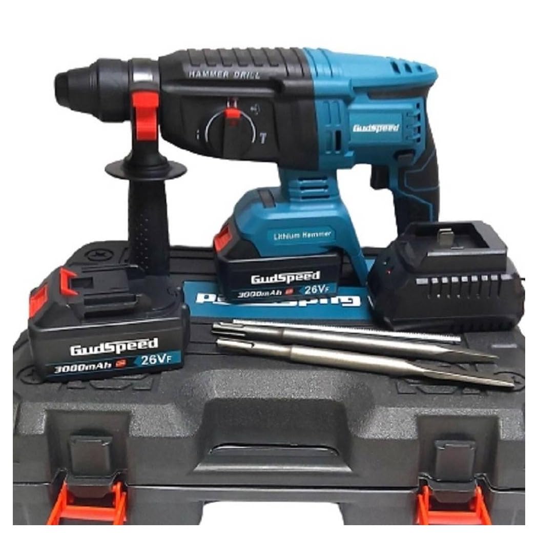 Trade Shop - Tassellatore A Batteria 2 Batterie Martello Demolitore Percussione Trapano SDS
