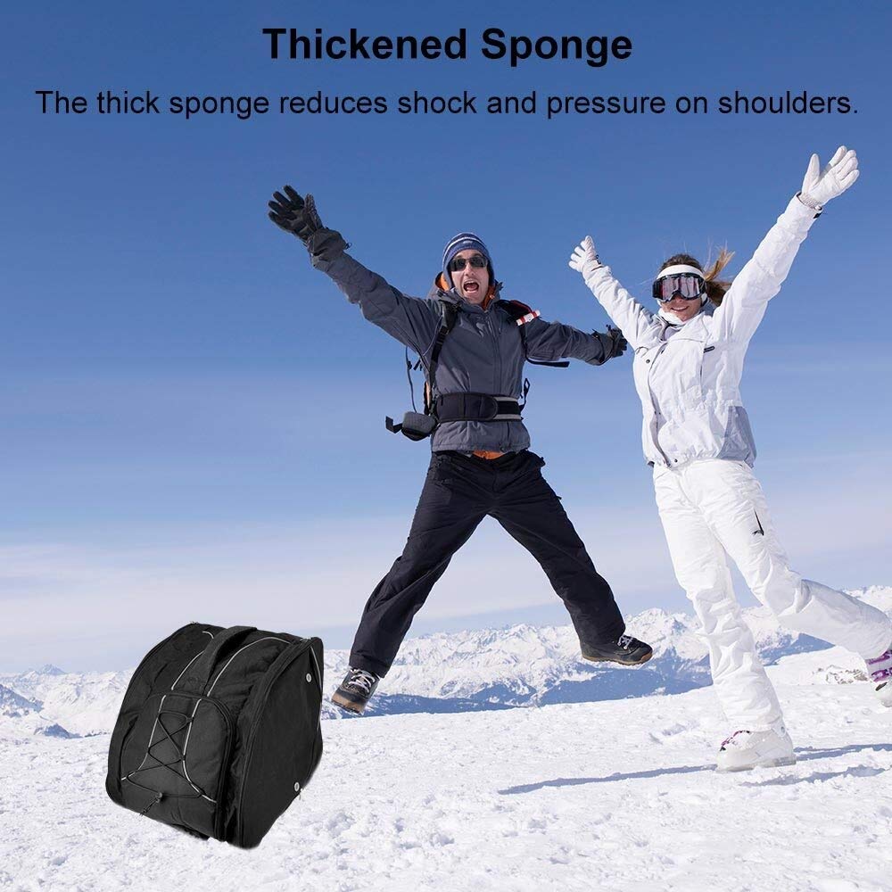 Skischuh Backpack Leichte und dauerhafte Skischack-Stores Ausrüstung einschließlich Helm, Stiefel, Brille, Handschuhe Accessoires schwarz