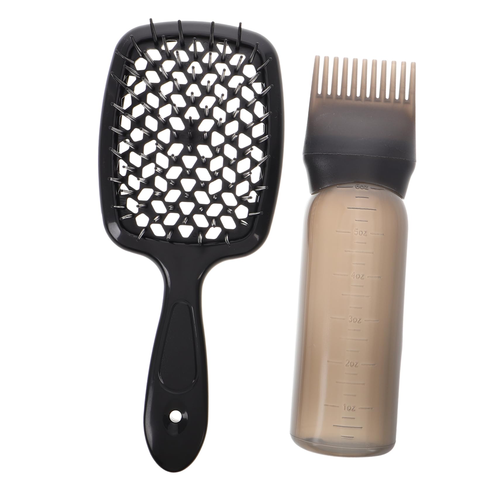 VALICLUD Detangler Brush with Dry Cleaning Bottle Vented Hair Comb for All Hair Scalp Massage Comb with Measurement Markings for Controlled Brushing and Faster Drying