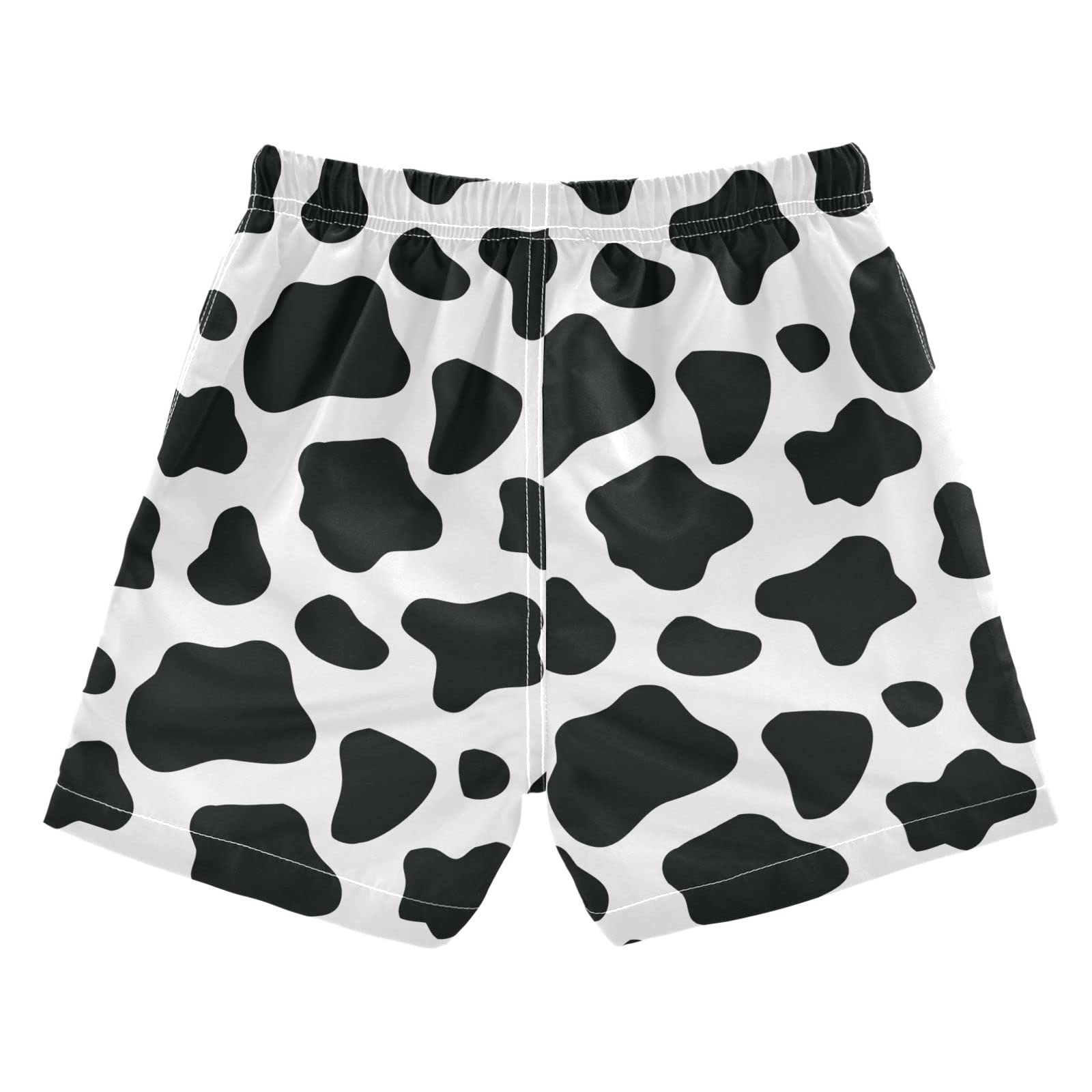 Aflyko Boys' Board Shorts Cow Print Bathing Suit Toddler Swim Trunk Girls Beach Swimwear